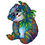 Miniatura: A digital illustration of a stylized panda sitting and holding a green bamboo stalk, with its head turned to the left.