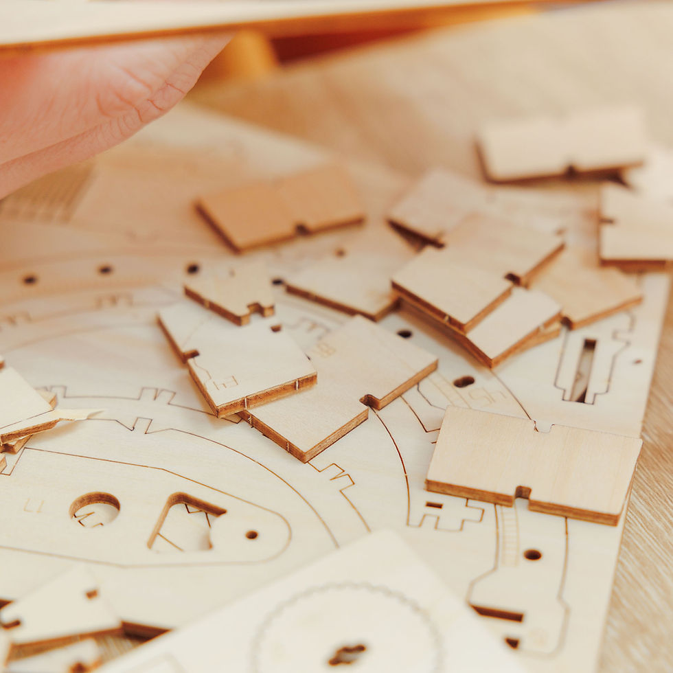 Thumbnail: Ready to Build: Assorted Unassembled Wooden Puzzle Pieces. A challenging and rewarding project for puzzle enthusiasts.