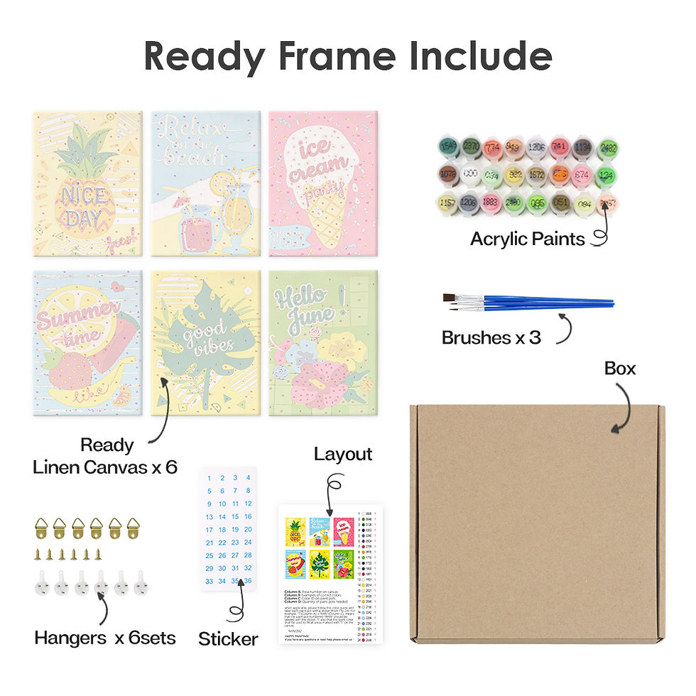 Miniatura: Good Vibes Summer - Multi-kit Paint by Numbers Set (6)