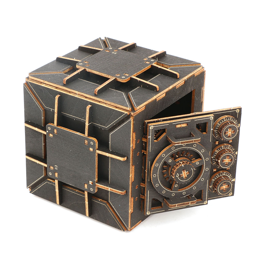 Thumbnail: Unveiling the Secrets: Wooden Secret Safe Puzzle with open door.  A unique and secure way to store valuables. #woodensafe