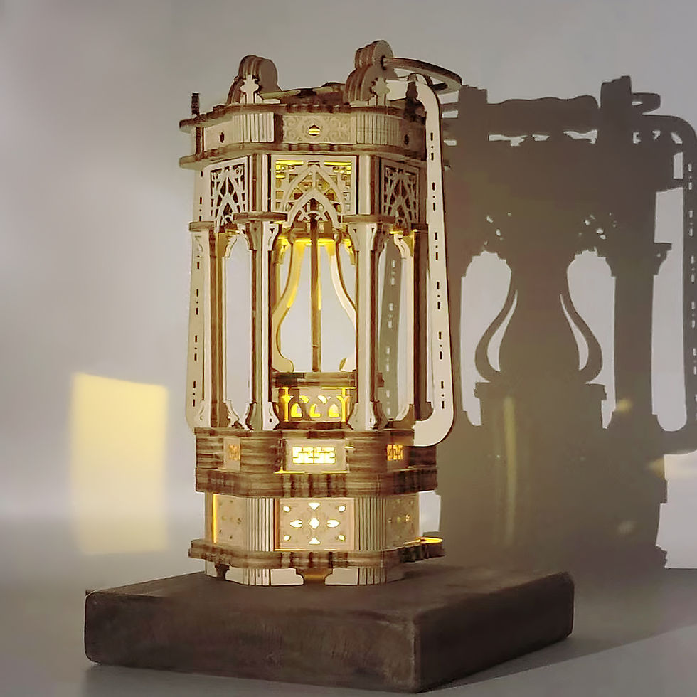 Miniatură: Vintage Lantern - Moderately Challenging 3D Model