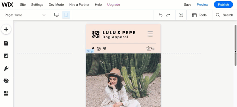 Wix Studio Website Mobile View
