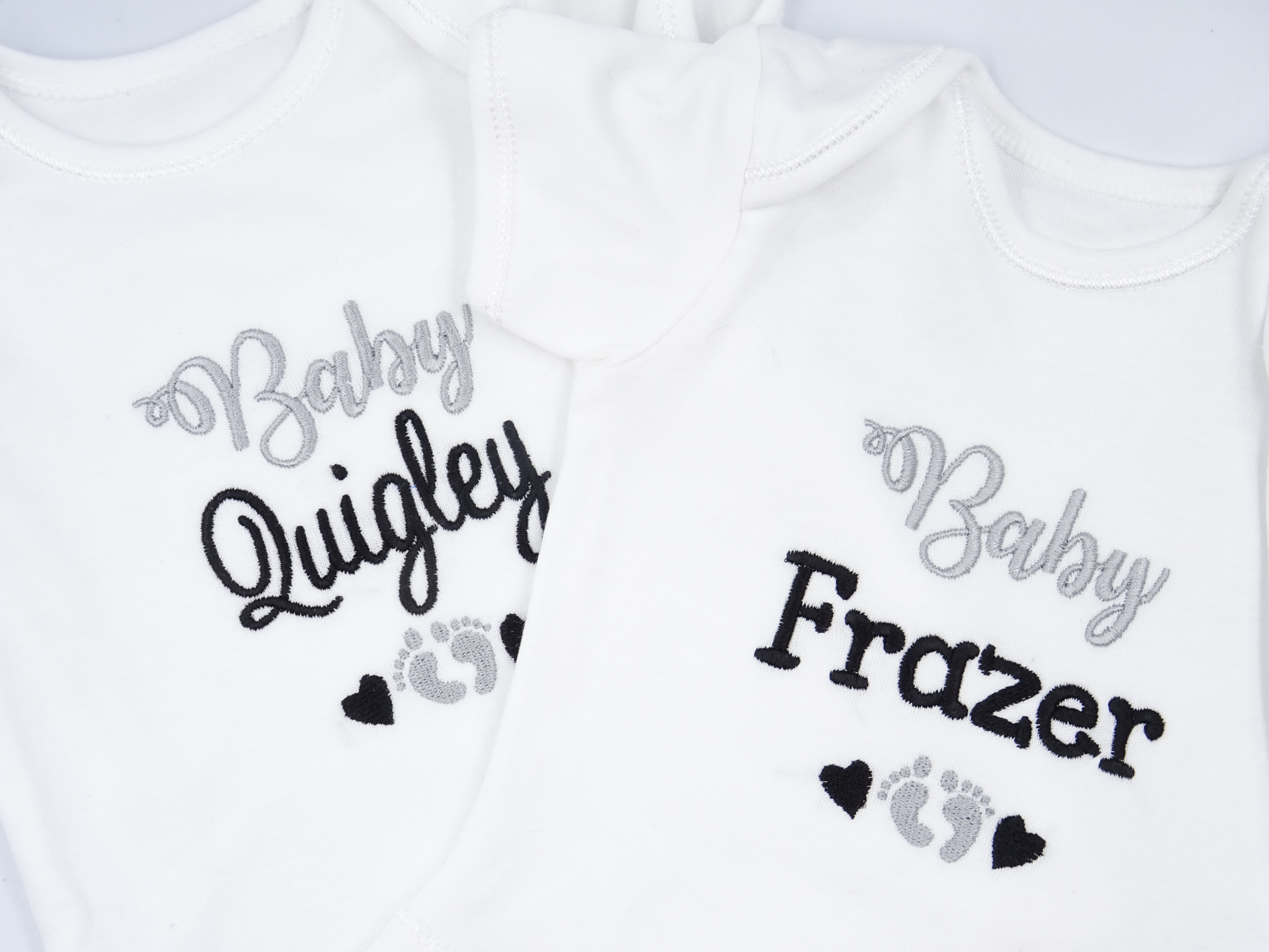 Personalised Embroidered Baby Vest Bodysuit - Unisex Boys or Girls