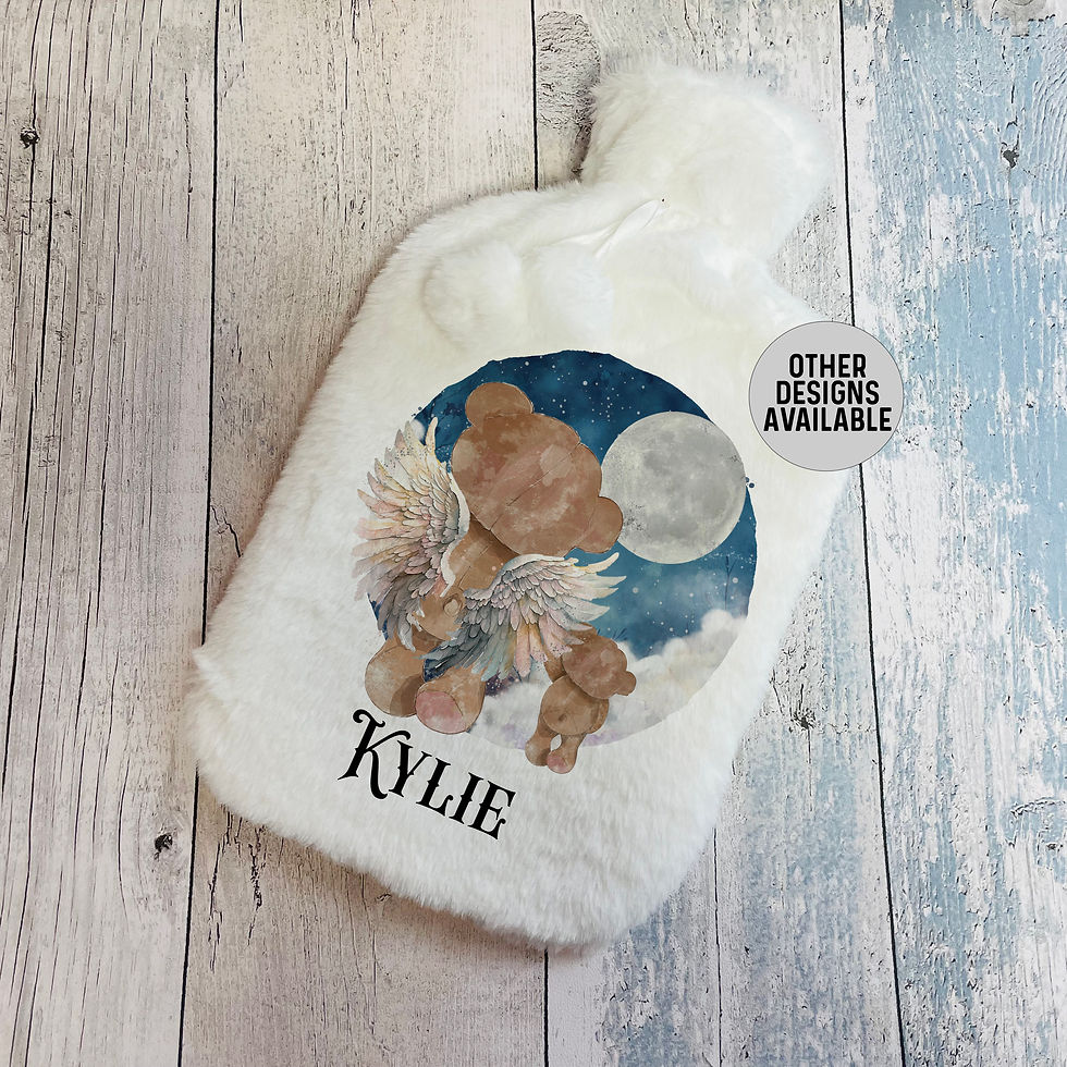 Thumbnail: Personalised Angel Wings Teddy Bear Hot Water Bottle