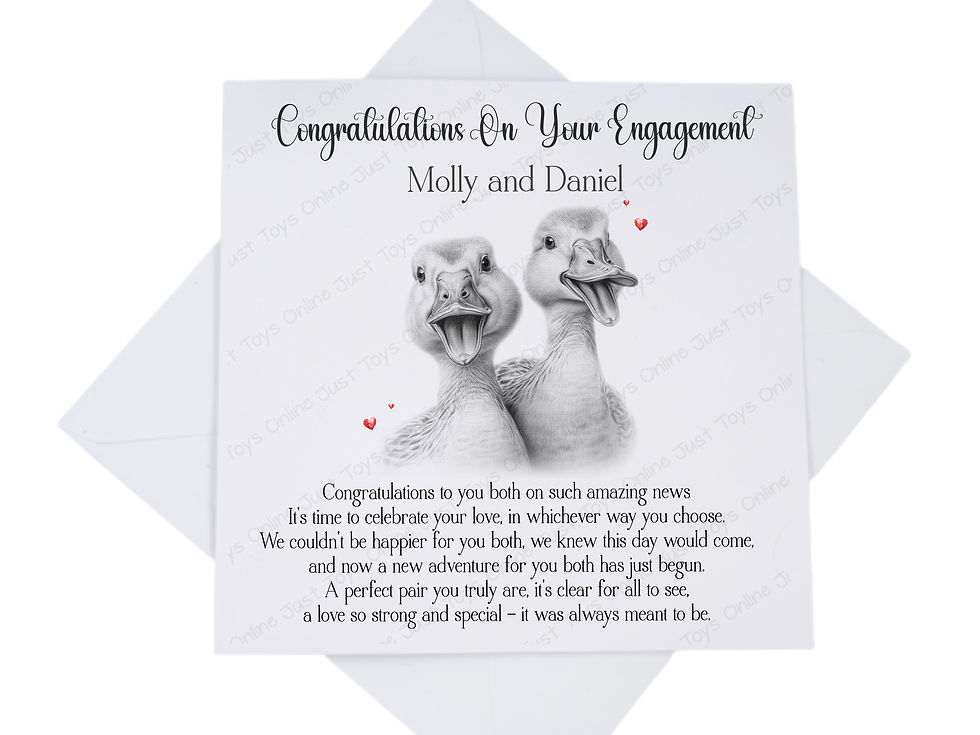 Sketchy Ducks Personalised Congratulations on your Engagement Poem Card