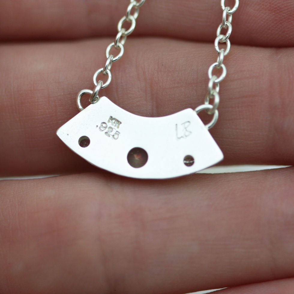 Thumbnail: Totem with 3 Stones Fan Neckpiece with Blue Topaz