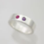 2 Stone Mother's Ring 6mm in Sterling Silver