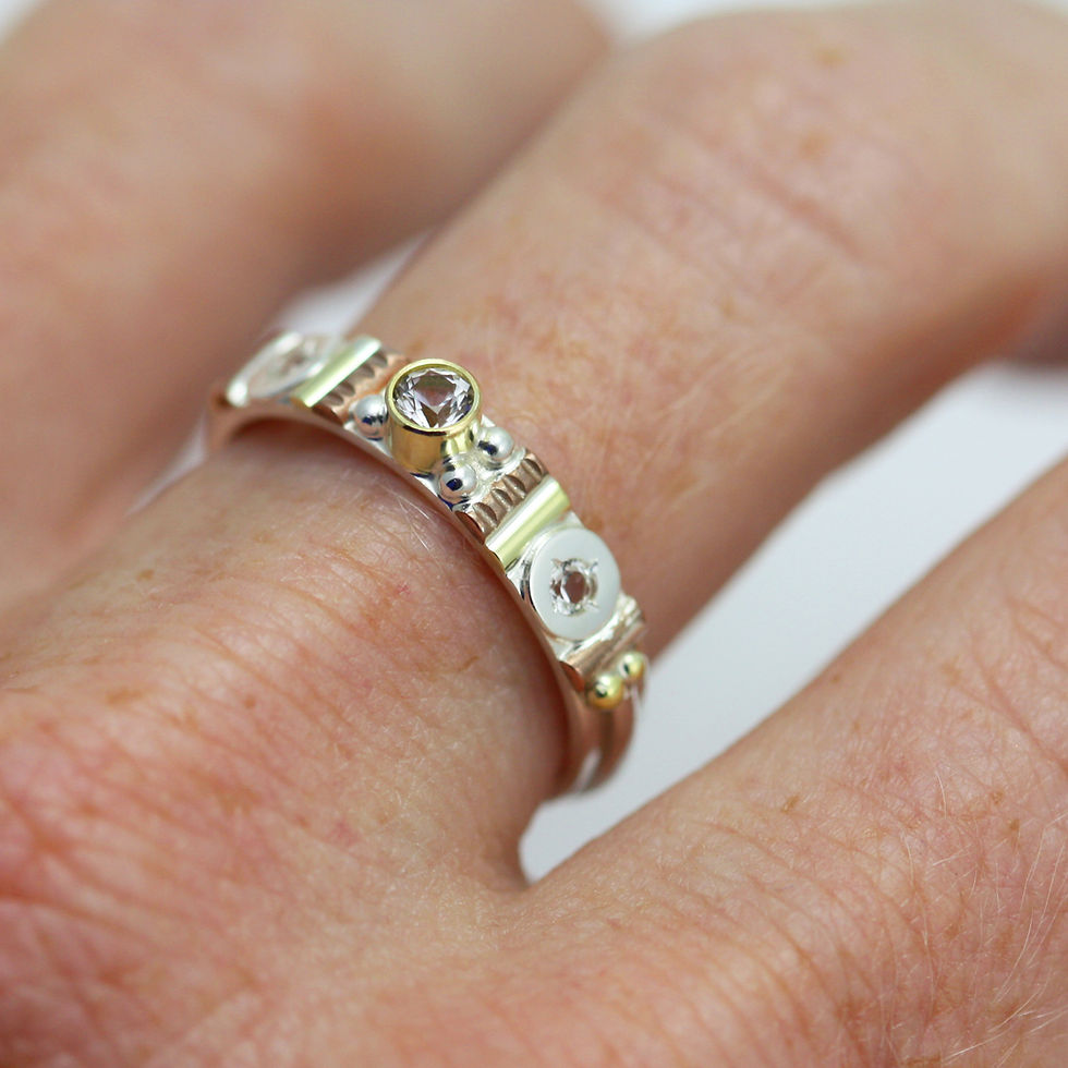 Thumbnail: Totem Stacking Ring with White Topaz