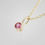 Thumbnail: Pink Tourmaline Drop Necklace 3mm in 14k Gold