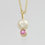 Thumbnail: Pearl Drop Necklace with Birthstone in 14ky Gold