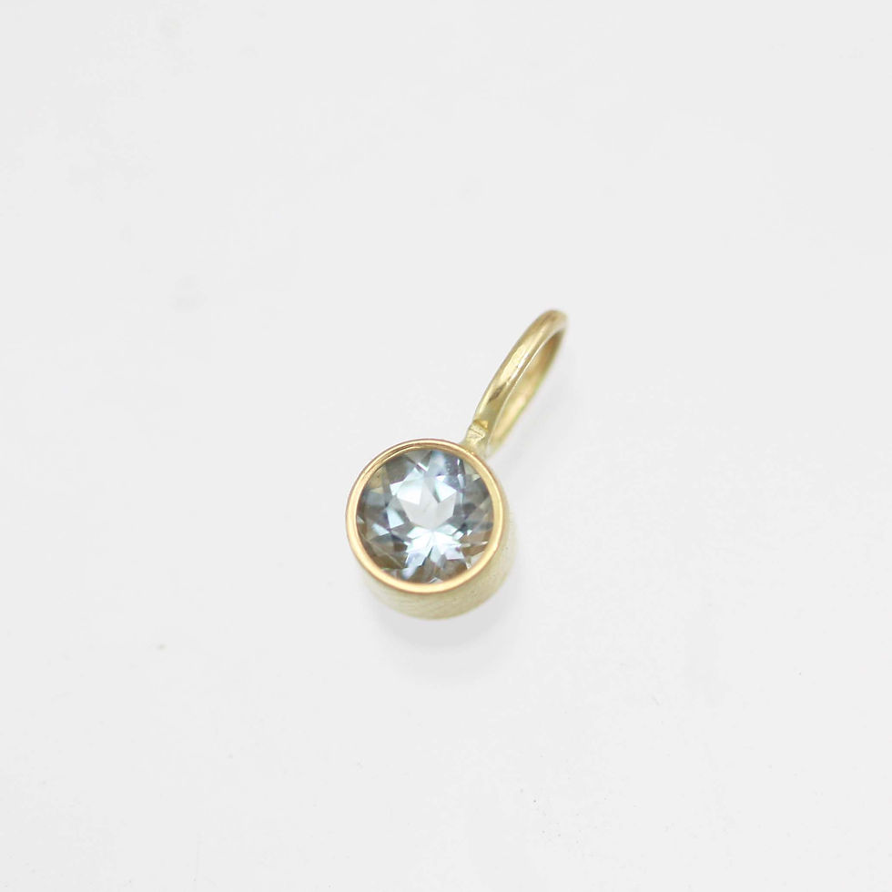 Thumbnail: 4mm Birthstone Drop Pendants in 14ky Gold