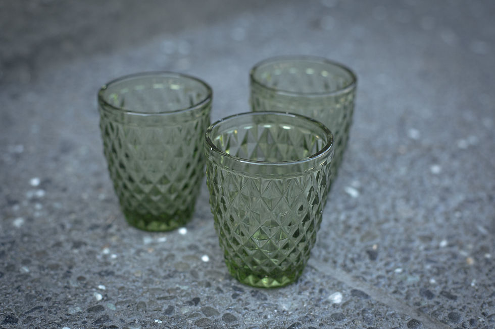 Green Glass Goblets
