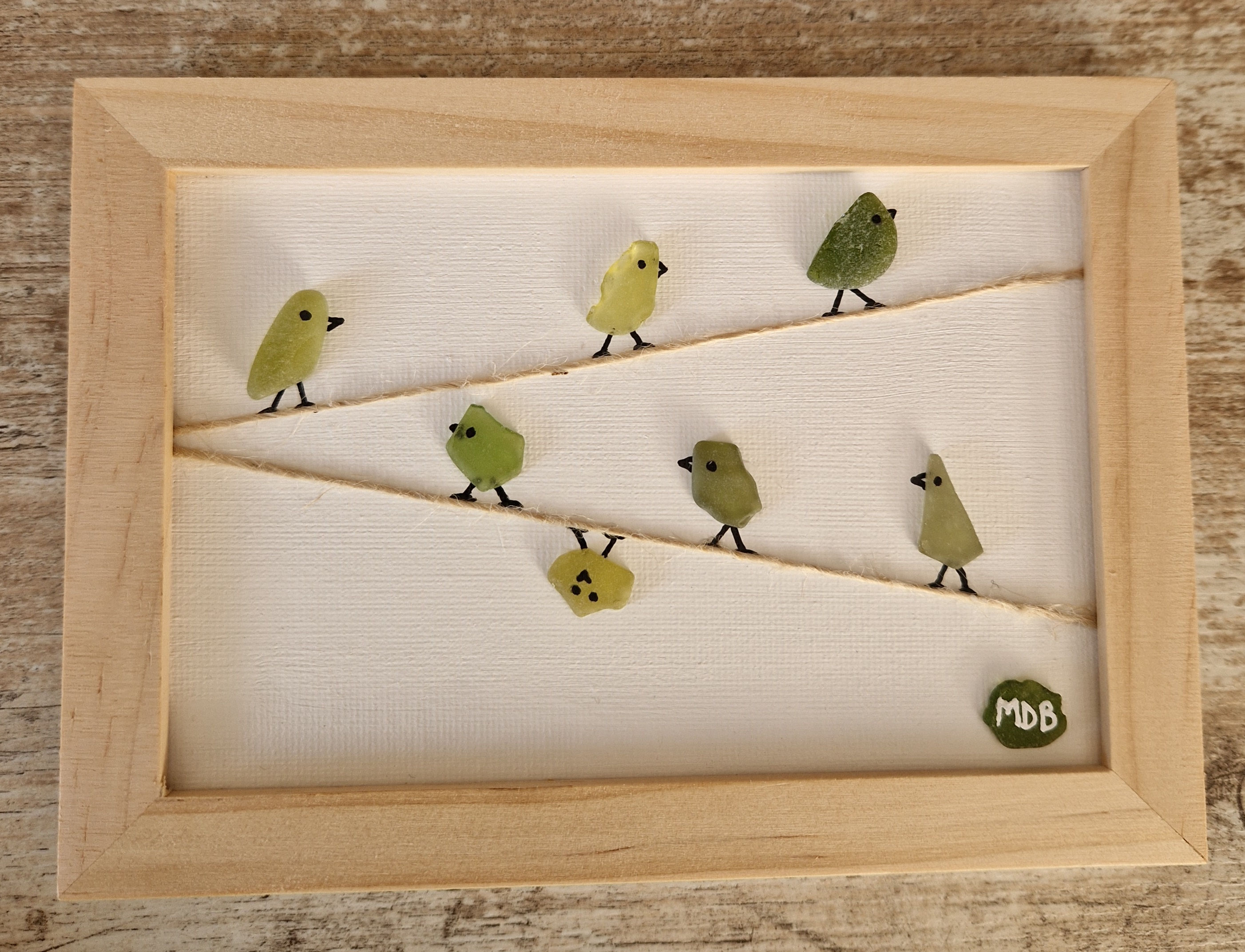 Oiseaux de verre sur cordes - 12x17cm