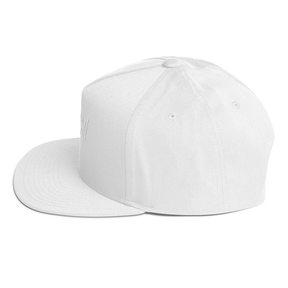 Thumbnail: EX-CON Solid White Flat Bill Cap | High-Profile Structured Snapback