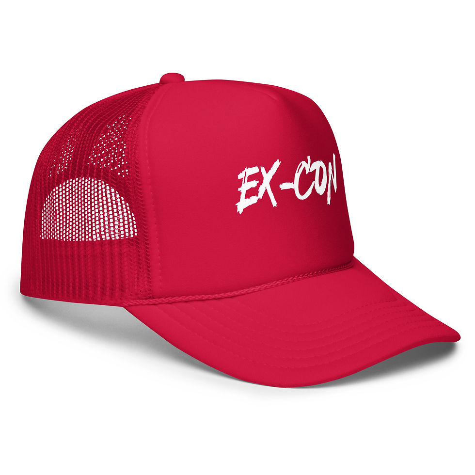 Thumbnail: EX-CON Red Foam Trucker Hat | Bold Statement Snapback Cap