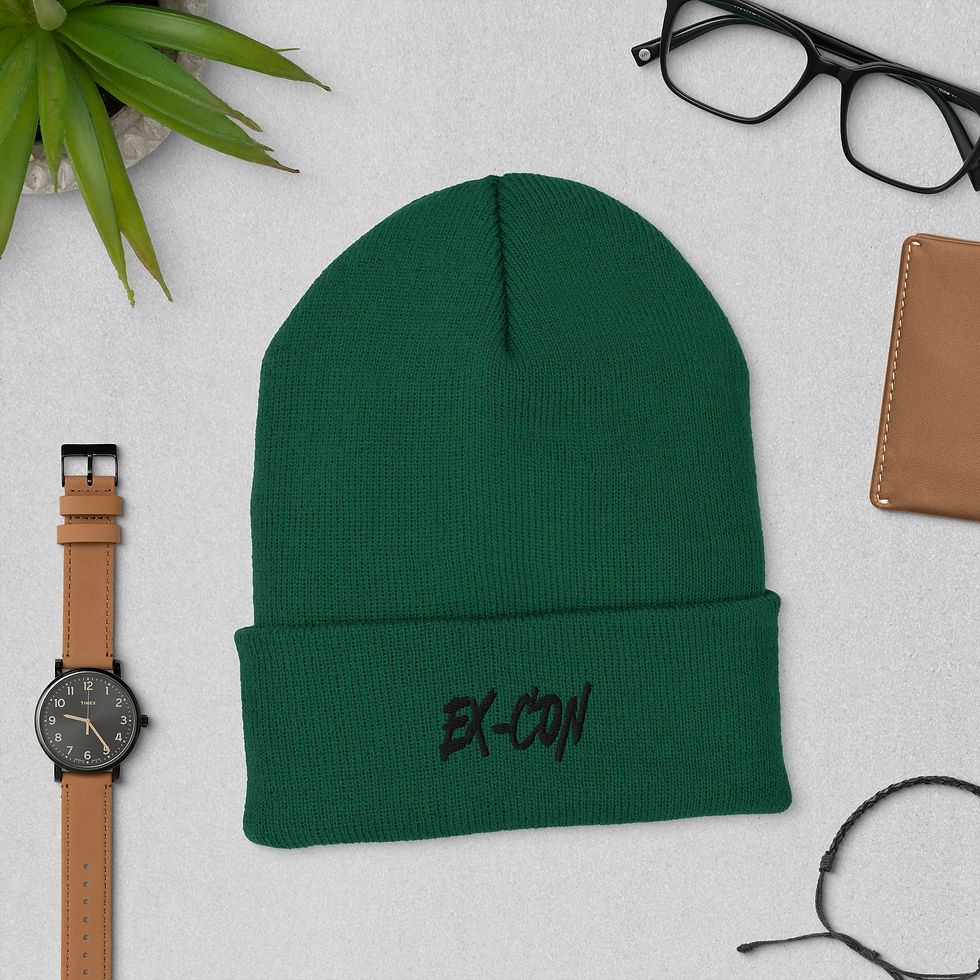 Thumbnail: Forest Green Cuffed Knit Beanie | Unisex Winter Hat | Soft Acrylic 