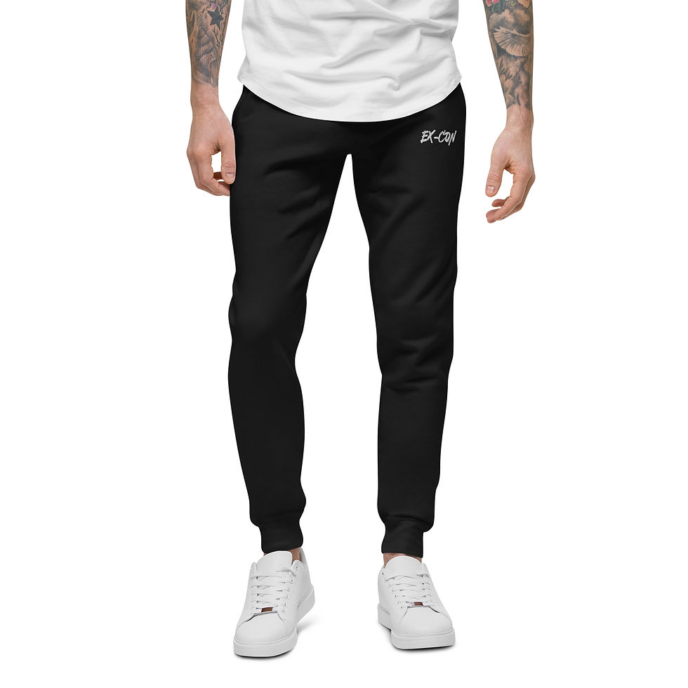 Thumbnail: EX-CON Black Fleece Sweatpants – Unisex Jogger Sweatpants