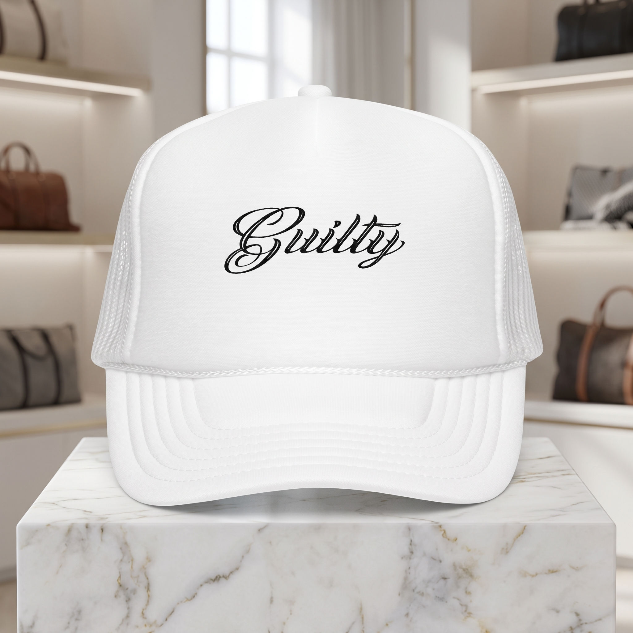 GUILTY foam trucker hat – White