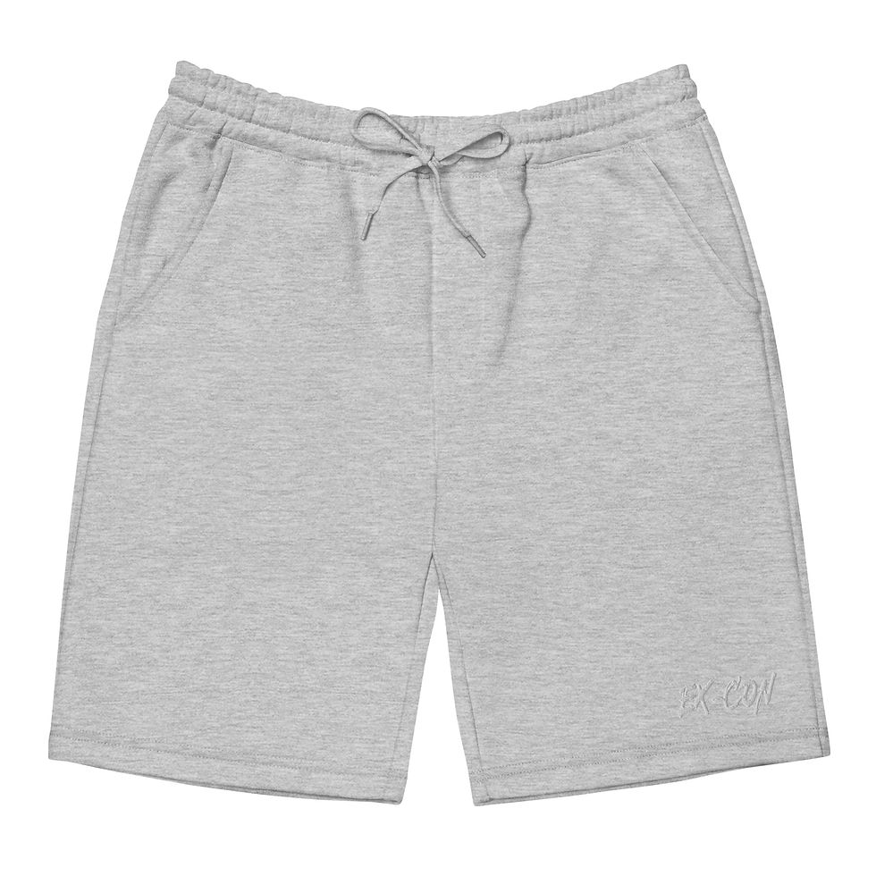 Thumbnail: EX-CON Gray Men’s Fleece Shorts – Premium Lounge Shorts