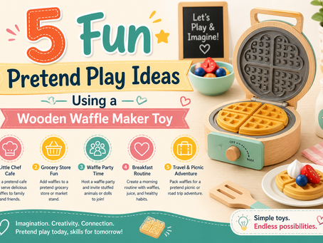 5 Fun Pretend Play Ideas Using a Wooden Waffle Maker Toy - Playbox India