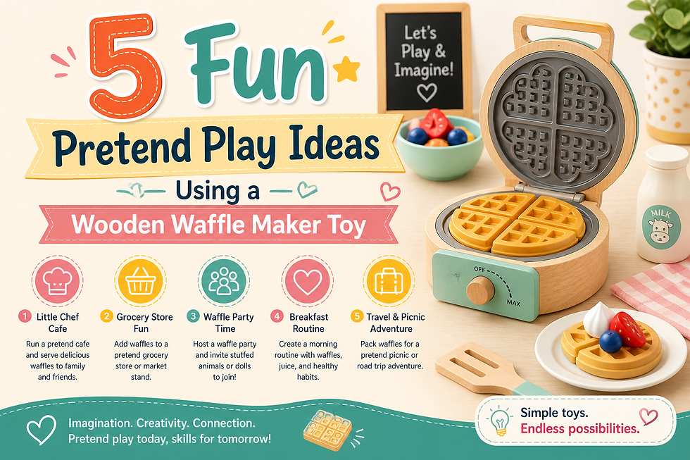 5 Fun Pretend Play Ideas Using a Wooden Waffle Maker Toy - Playbox India