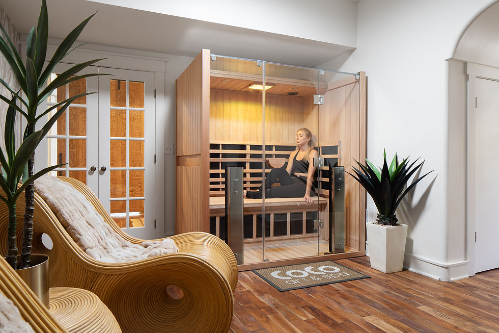 Girl in Sauna at a spa in salt lake City