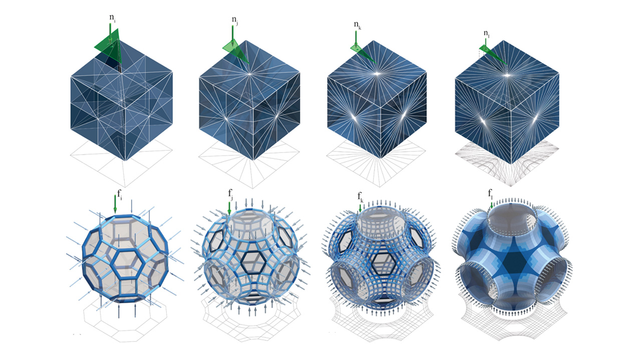 Geometry-based structural form-finding to design architected cellular solids