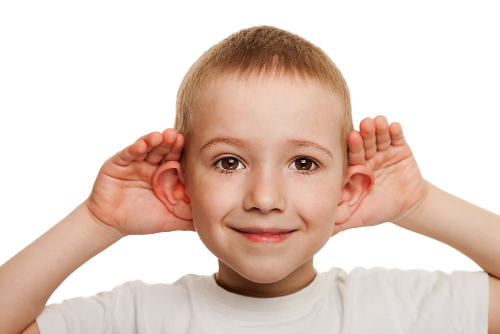 kid touching ears listening Auditory Sensory System by kozie clothes