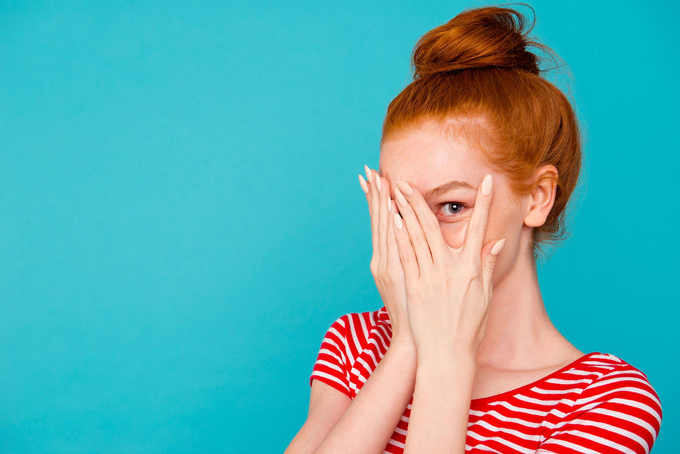 redhead avoiding eye contact visual sensory system activities by kozie clothes