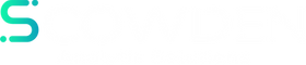 Scowden logo vertical white