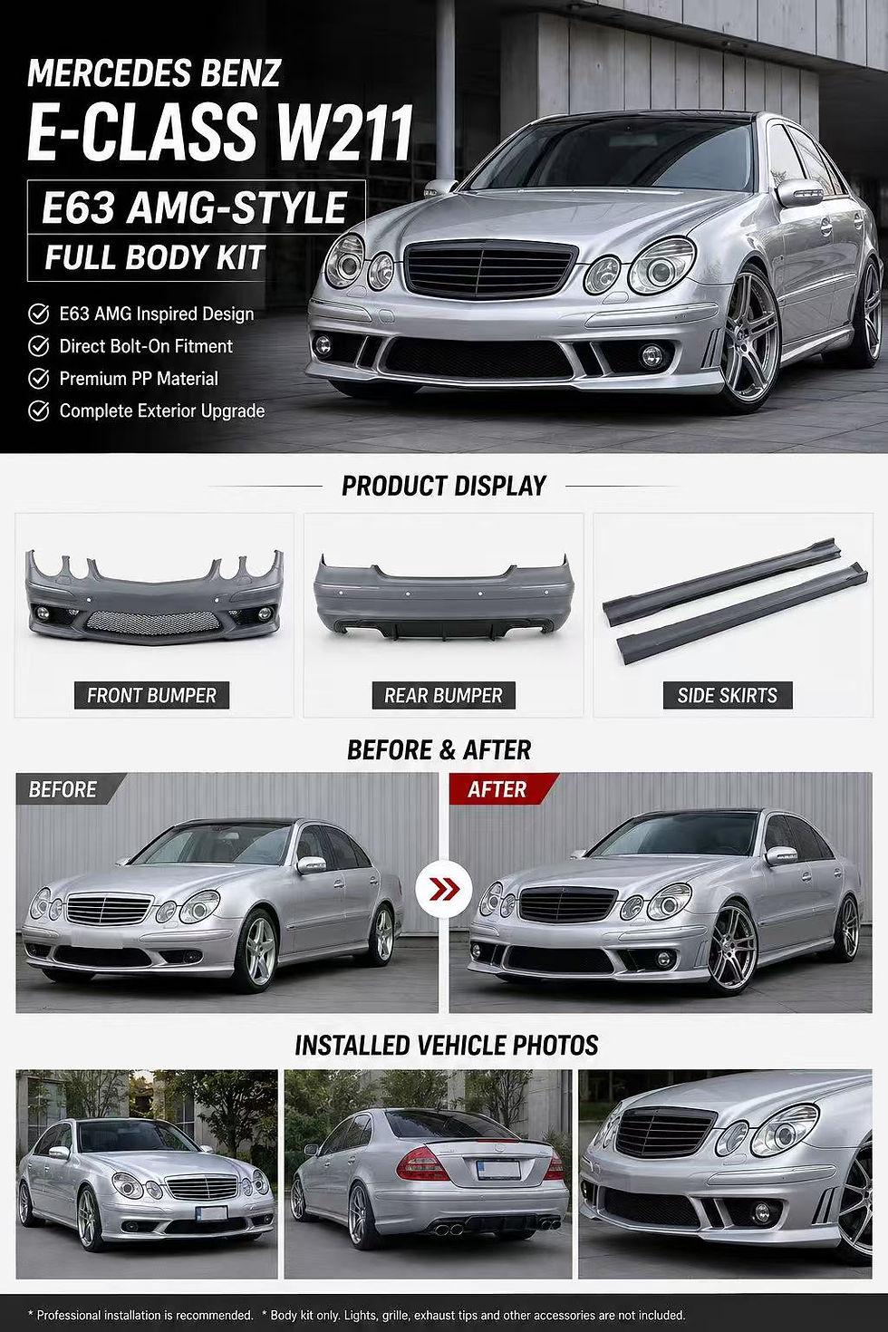 Thumbnail: Mercedes Benz E-Class W211 E63 AMG-Style Full Body Kit