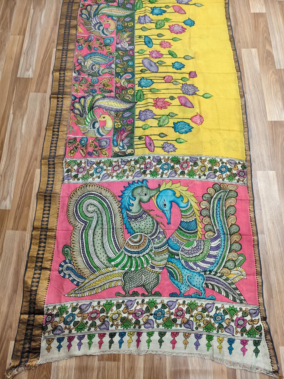 Handcrafted Kalamkari Saree