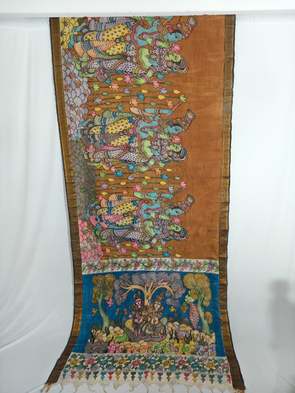 Handcrafted Kalamkari Saree