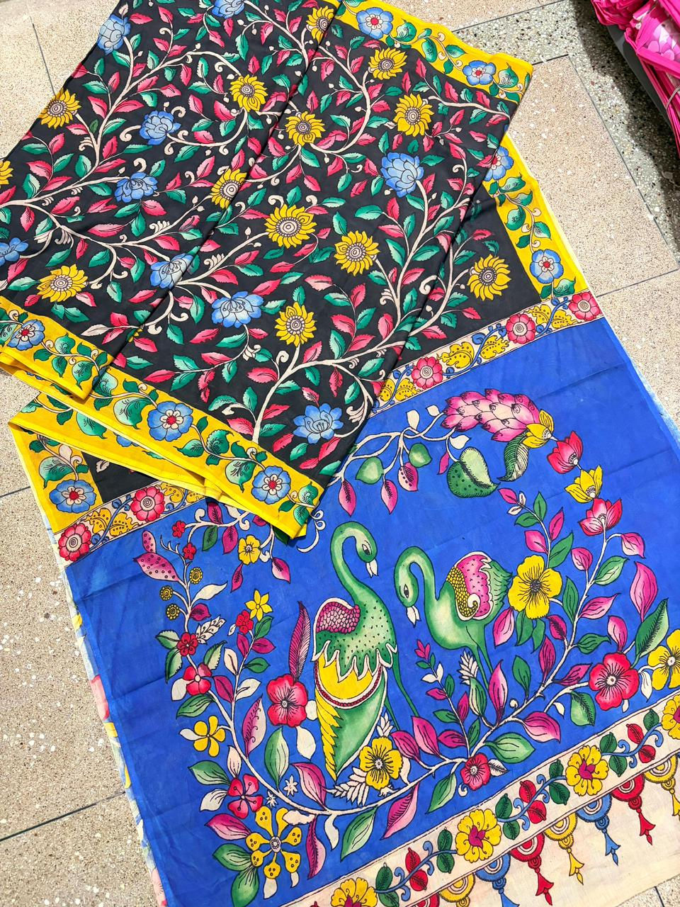 Handcrafted Kalamkari Saree