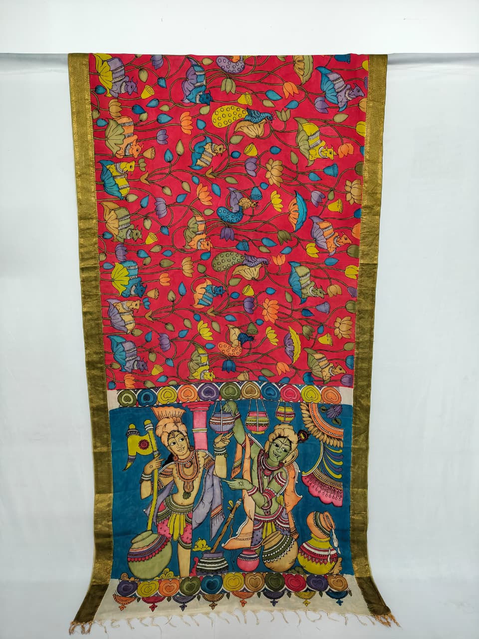 Handcrafted Kalamkari Saree