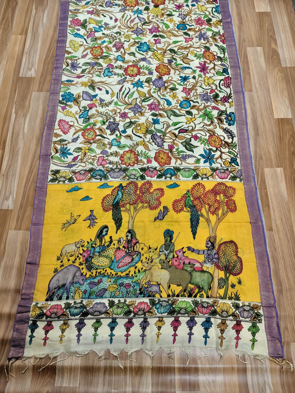 Handcrafted Kalamkari Saree