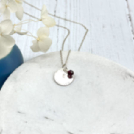 January Birthstone Necklace - Garnet