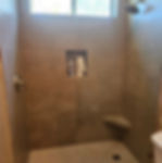 custom tile shower Phoenix AZ with half wall design and modern layout