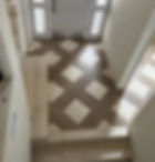 custom entryway tile flooring Phoenix AZ with geometric inlay pattern