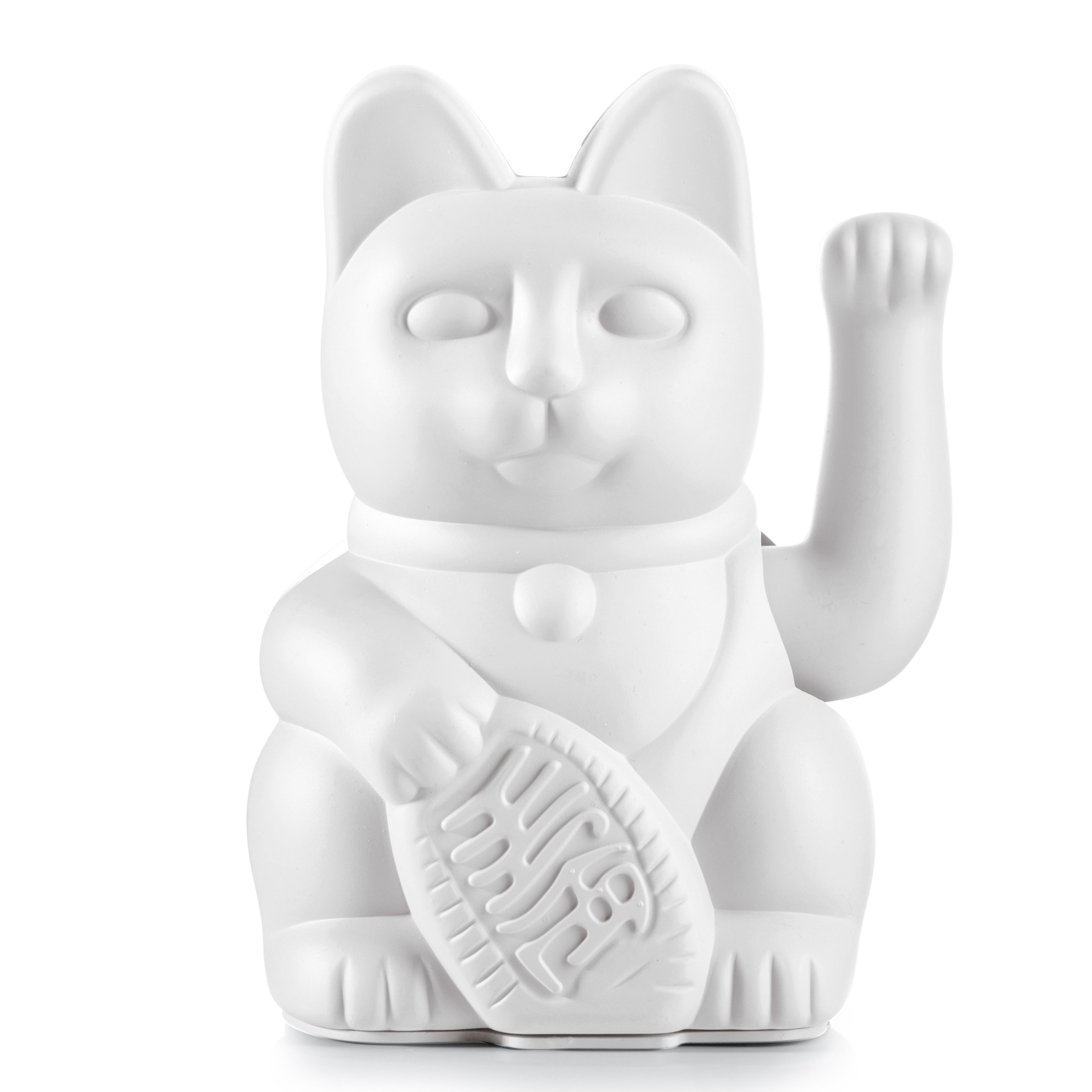 Classic Waving Lucky Cat - White