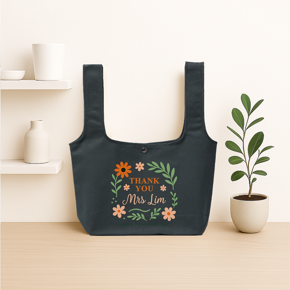 Thumbnail: Thank You Teacher Personalised Foldable Canvas Bag