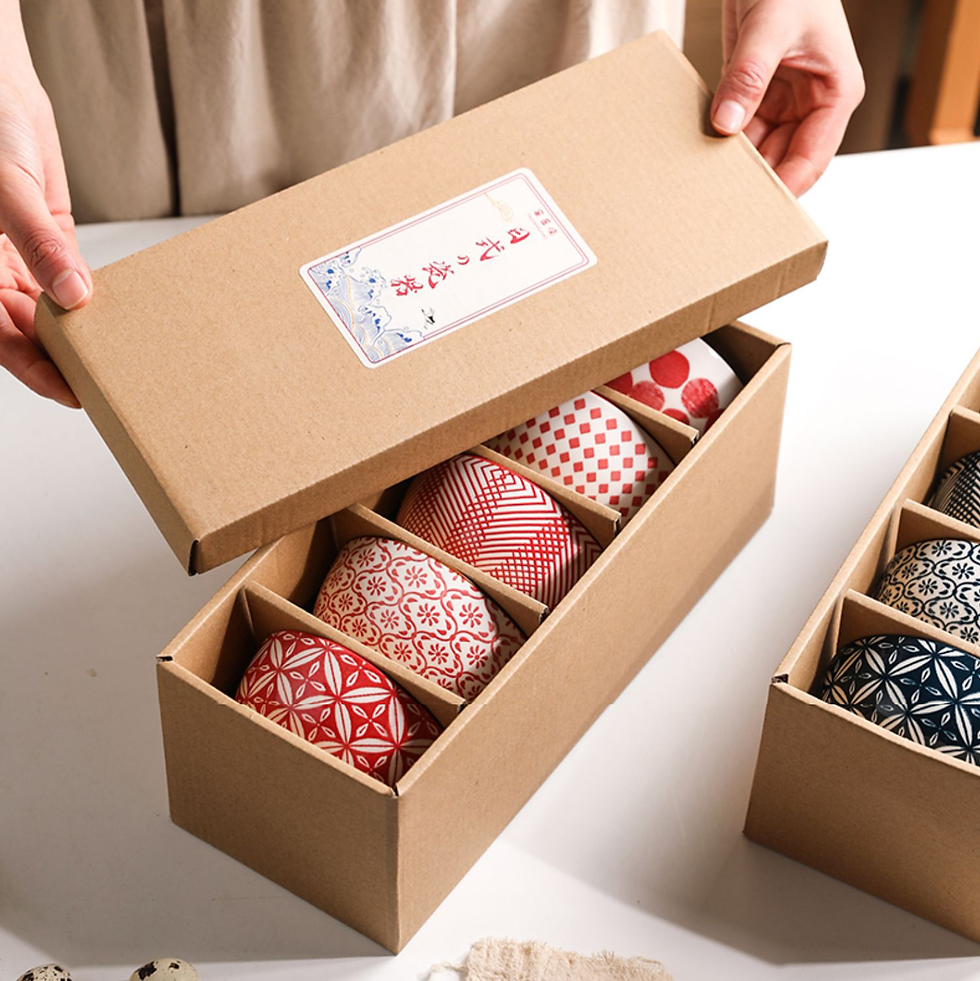 Japanese Rice Bowl Set (Red)