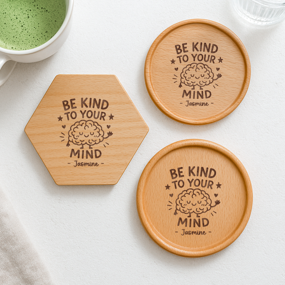 Be Kind To Your Mind Personalised Coaster