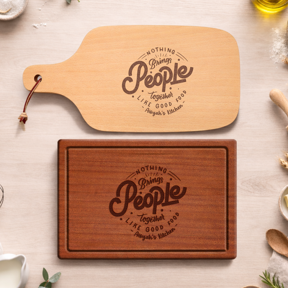 People & Good Food Personalised Cutting Board