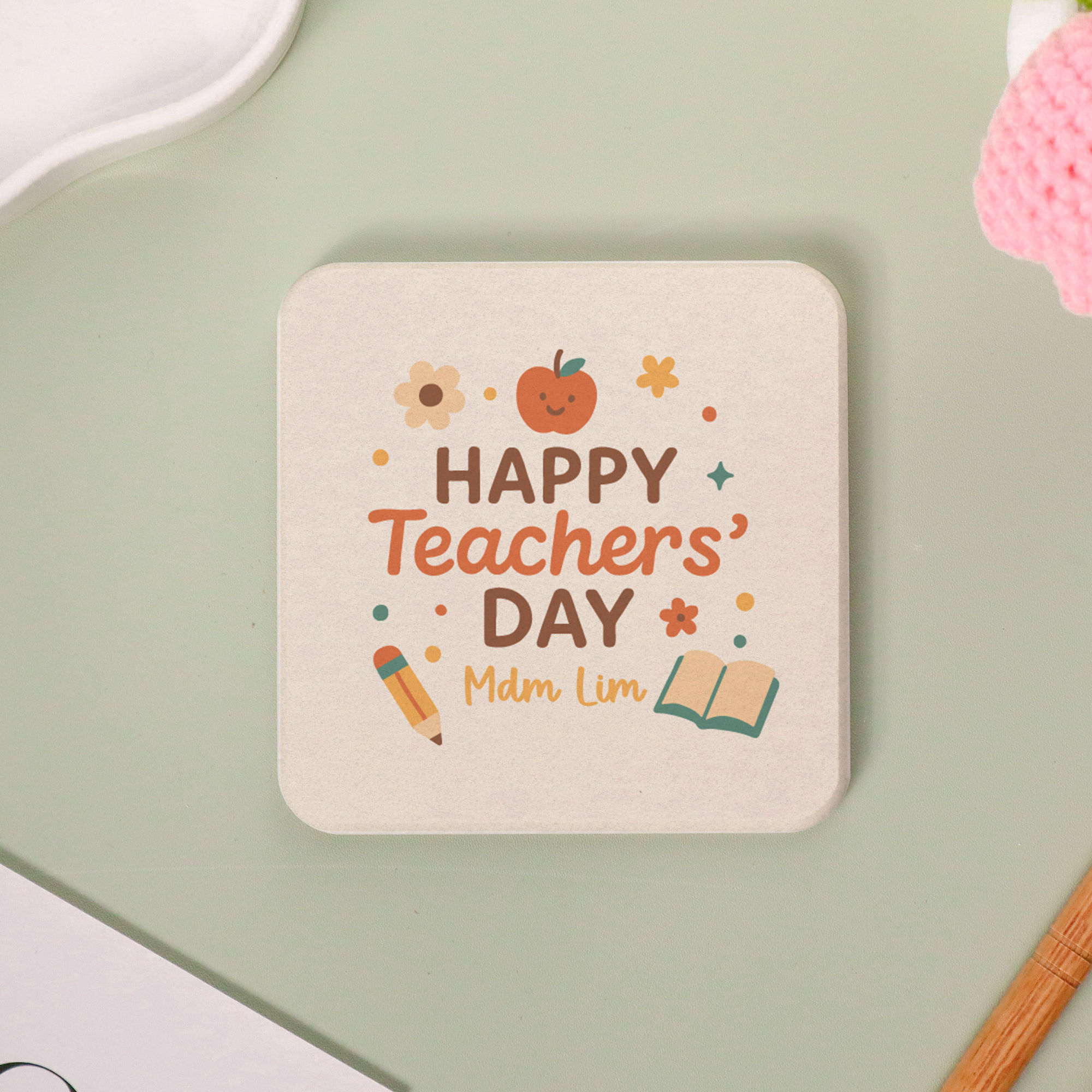 Happy Teachers' Day Personalised Diatomite Coaster