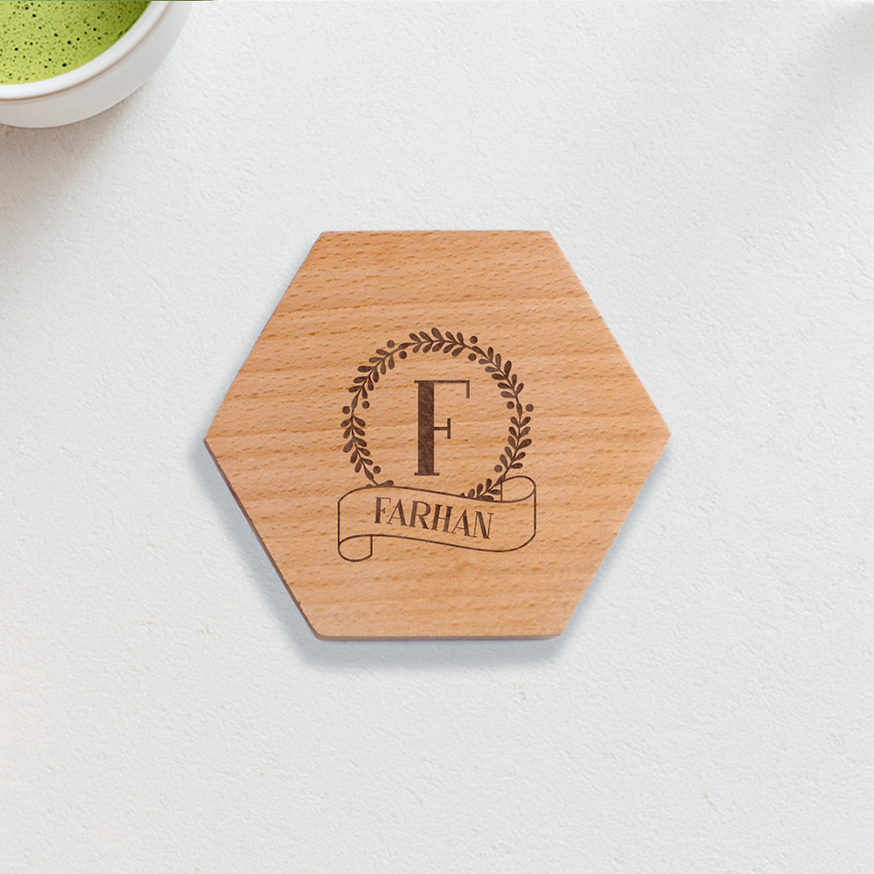 Thumbnail: Wreath Banner Personalised Coaster