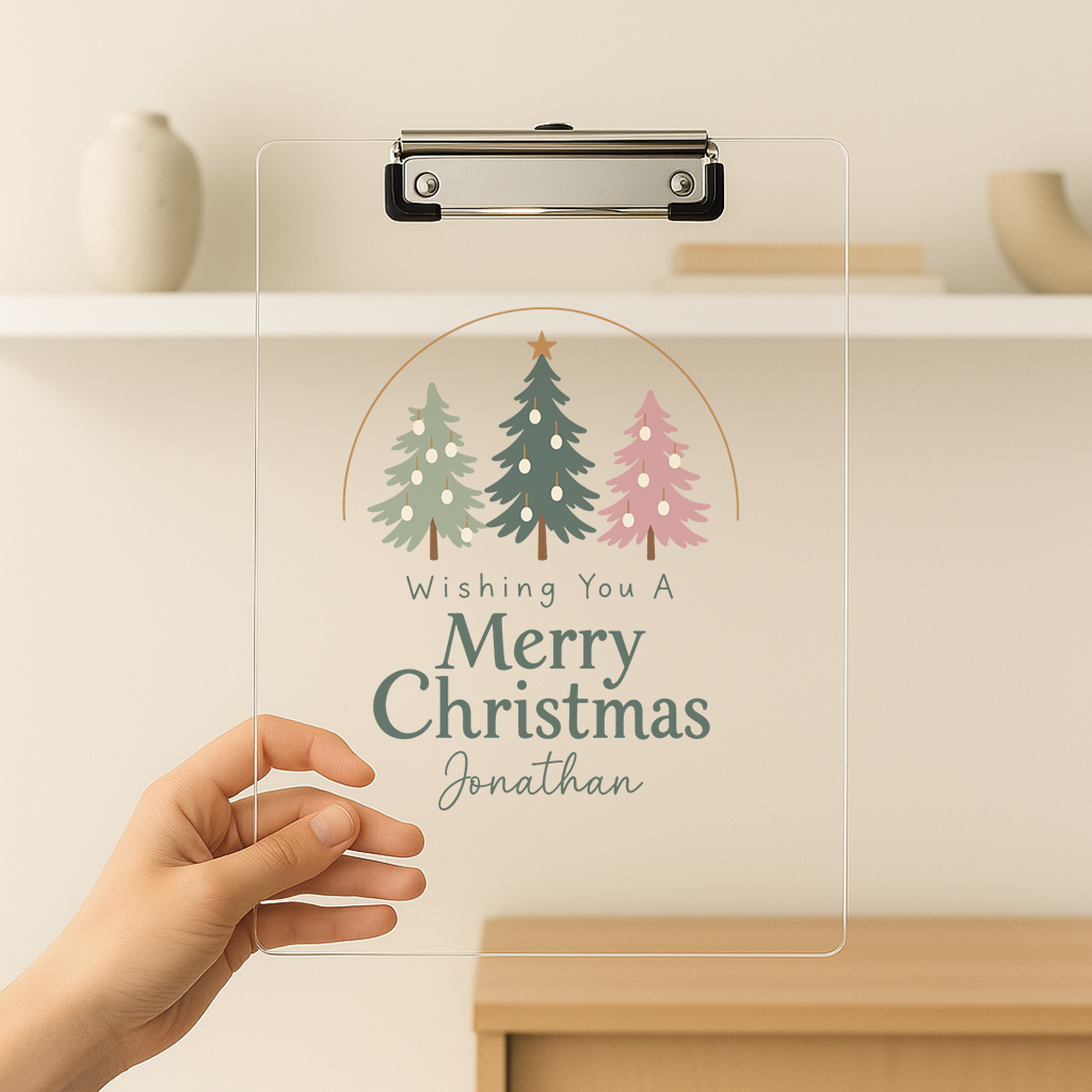 Merry Christmas Personalised Clipboard