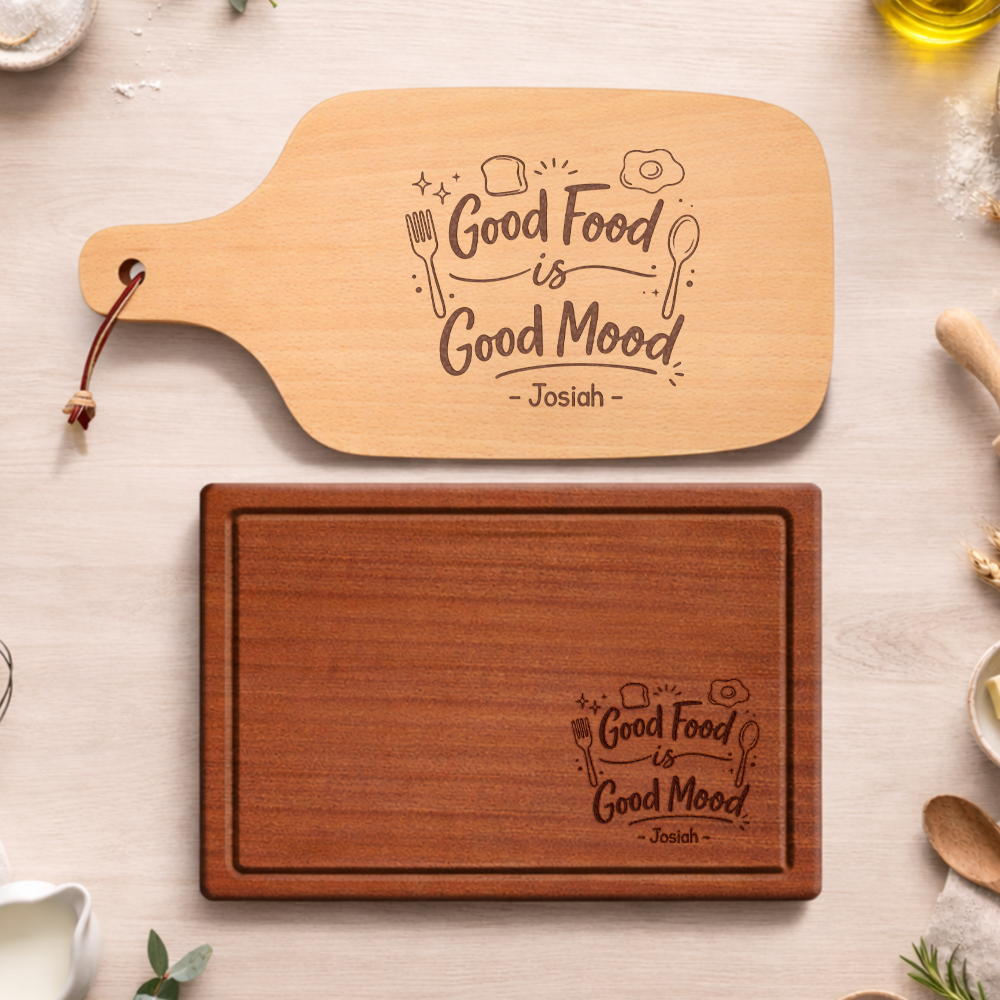 Good Food Good Mood Personalised Cutting Board