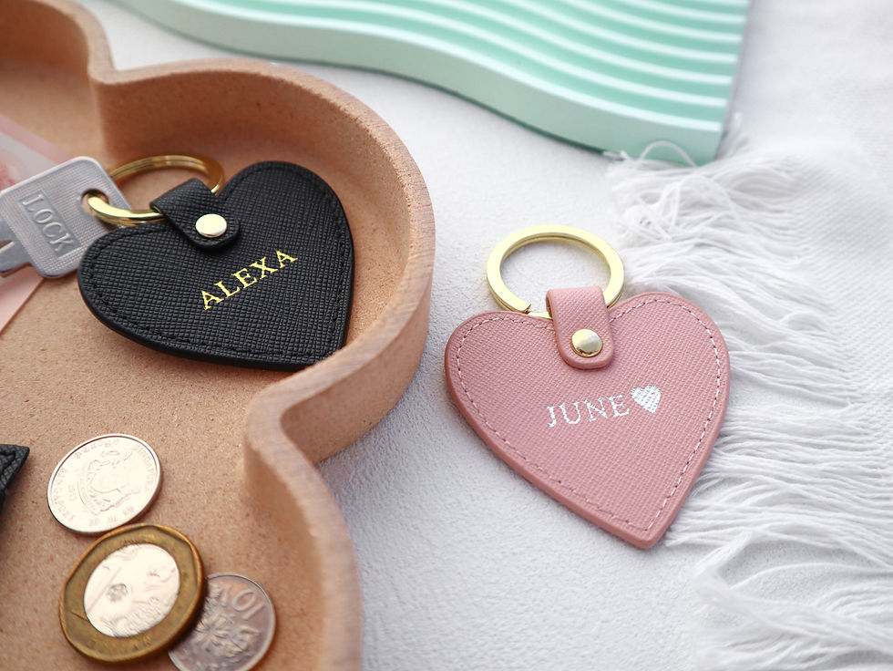 Thumbnail: Personalised Heart Leather Keychain