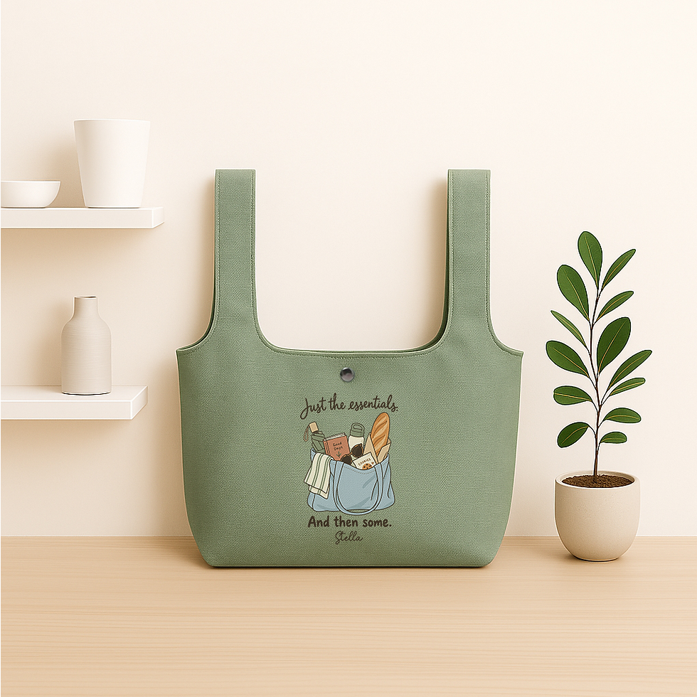 Thumbnail: Just the Essentials Personalised Foldable Canvas Bag